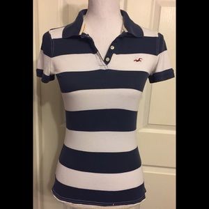 Hollister Striped Polo Top Blouse